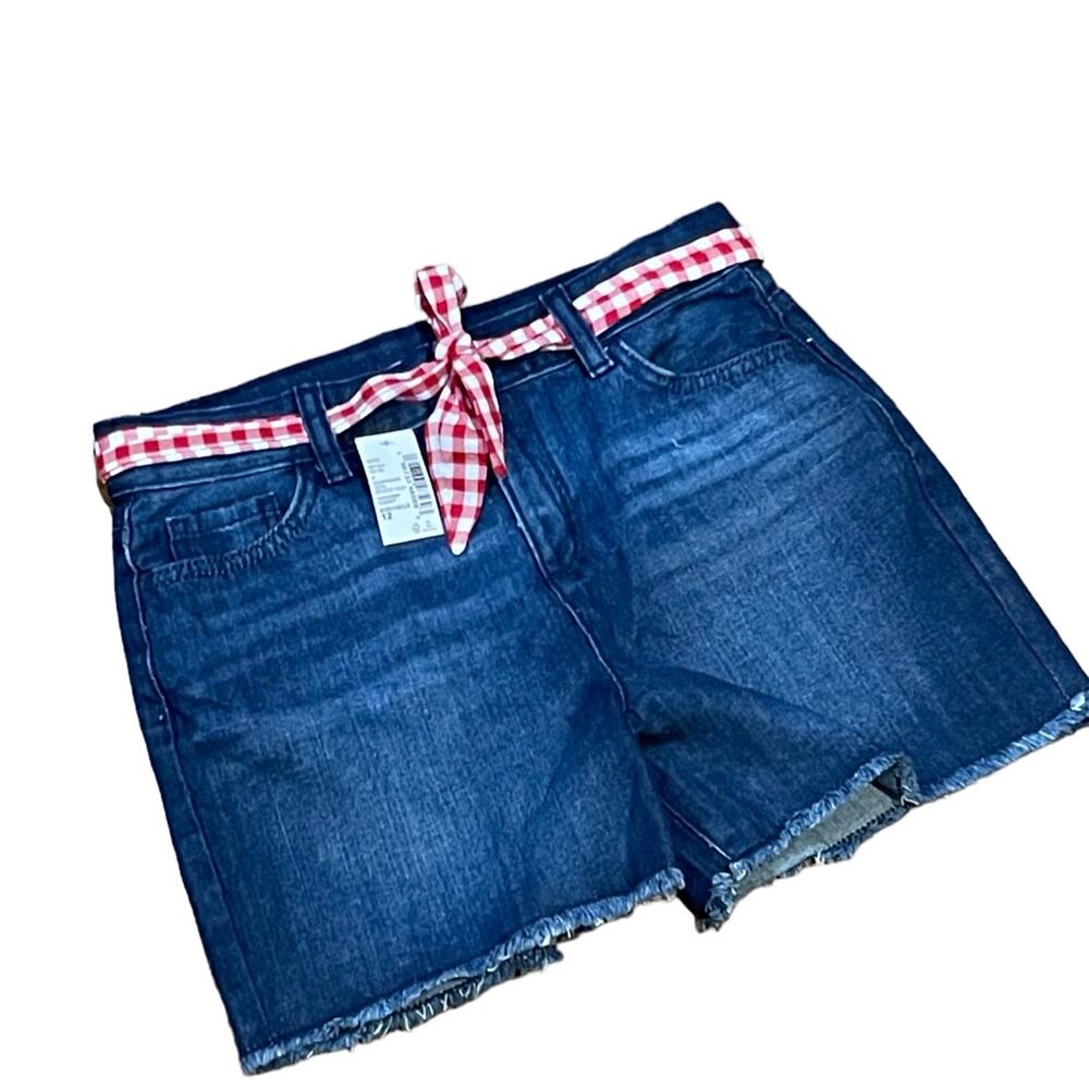Place Girls Belted Denim Shortie Shorts - Brooke Wash Size 12